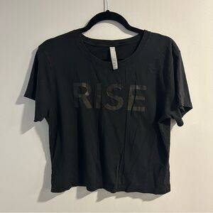 Athleta “Rise” Graphic Tee Black Size Medium